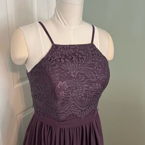 JJs House Plum Lace Prom Bridesmaid Maid of Honor Evening Dress